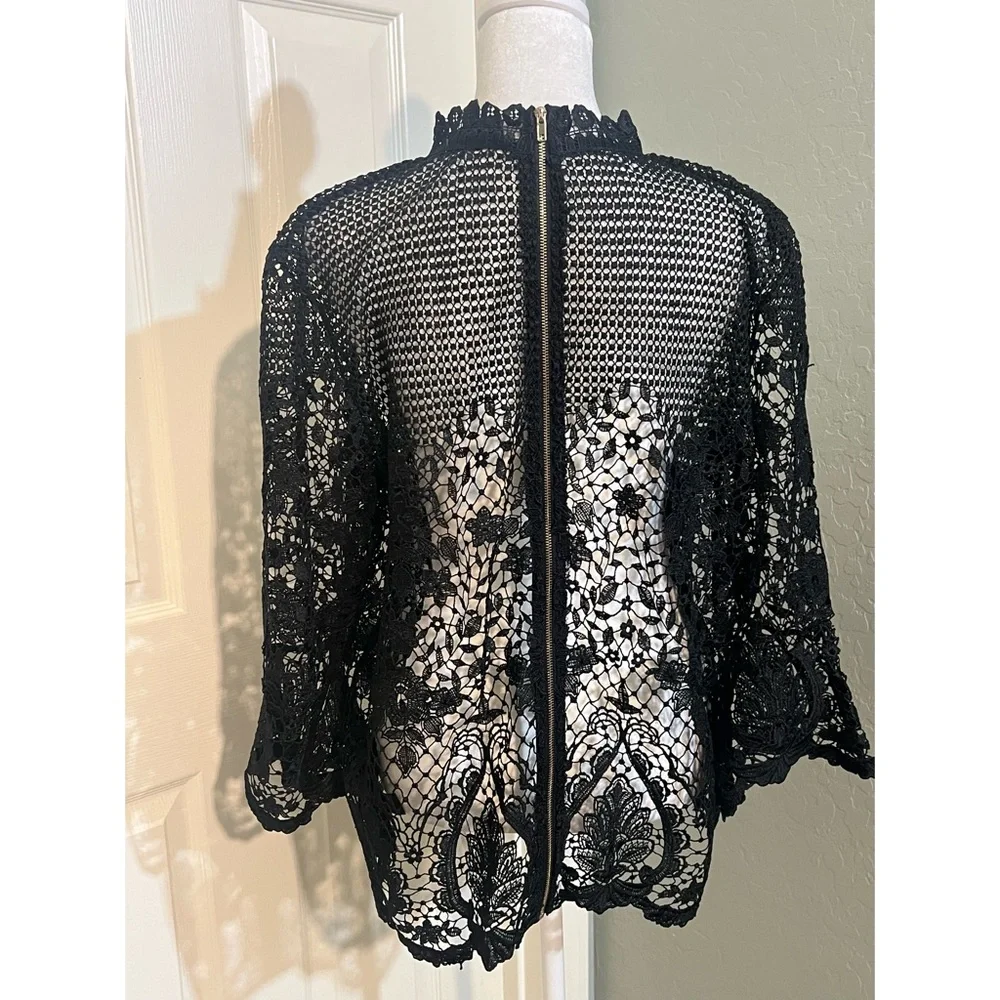 Bold Elements Size X-Large 3/4 Sleeve Blouse Black